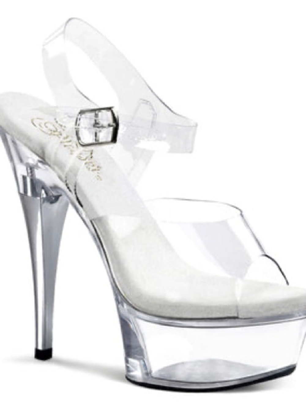 PLEASER Transparent Clear Platform Sandals CAPTIVA-608 10 40